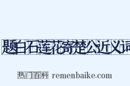题白石莲花寄楚公近义词是什么意思的图片